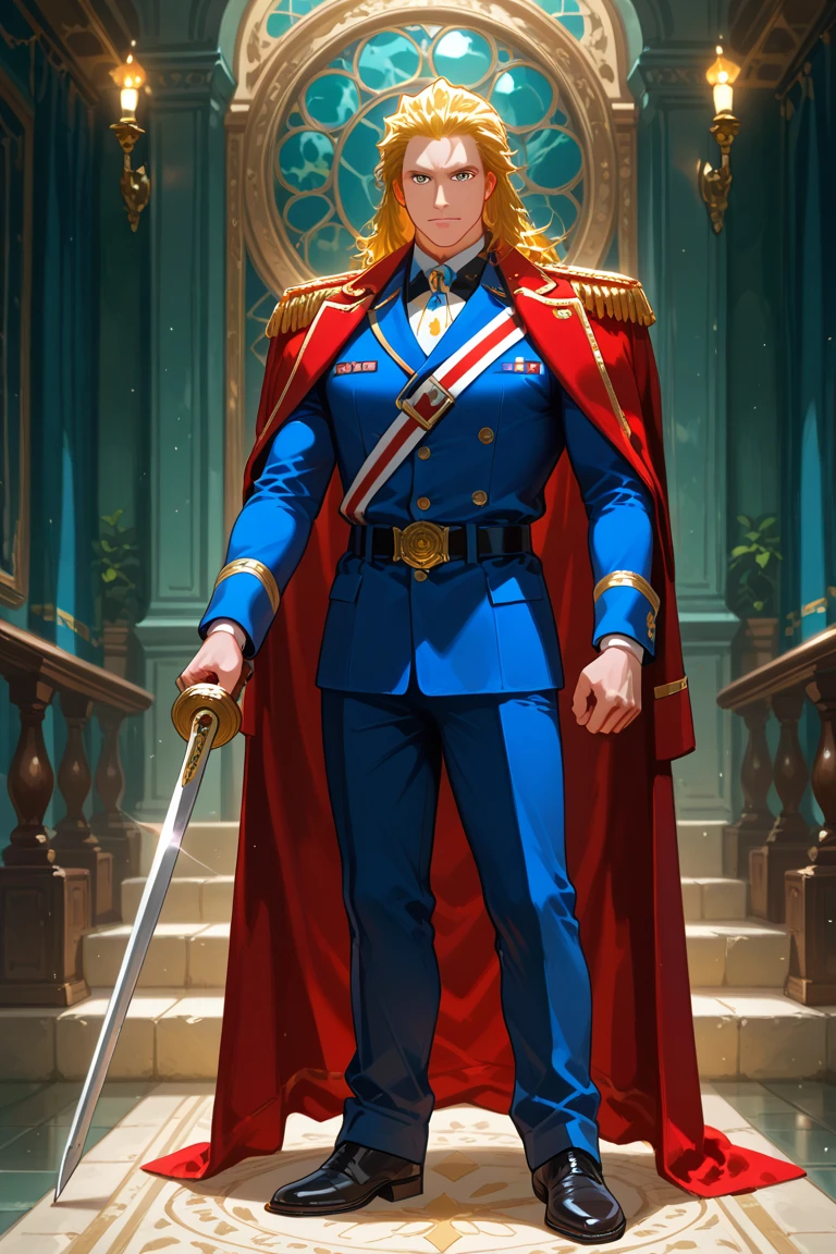 Handsome Victorian captain He fucks 18 virgin Mary Grant in the ass. The captain is 35 years old, muscular, blond, dressed in a ceremonial uniform, tight-fitting to his body and showing his muscles, buttoned up with all the buttons. His dreamy gaze is directed into the distance. The fly in the trousers is unbuttoned. Big and thick dick. He fucks 18 virgin Mary Grant in the ass