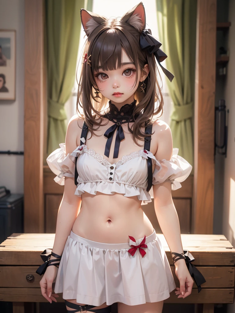 Ermine Girl(((((Sexy Lingerie))))Erotic pose schoolyard white bra, 15 years old 
