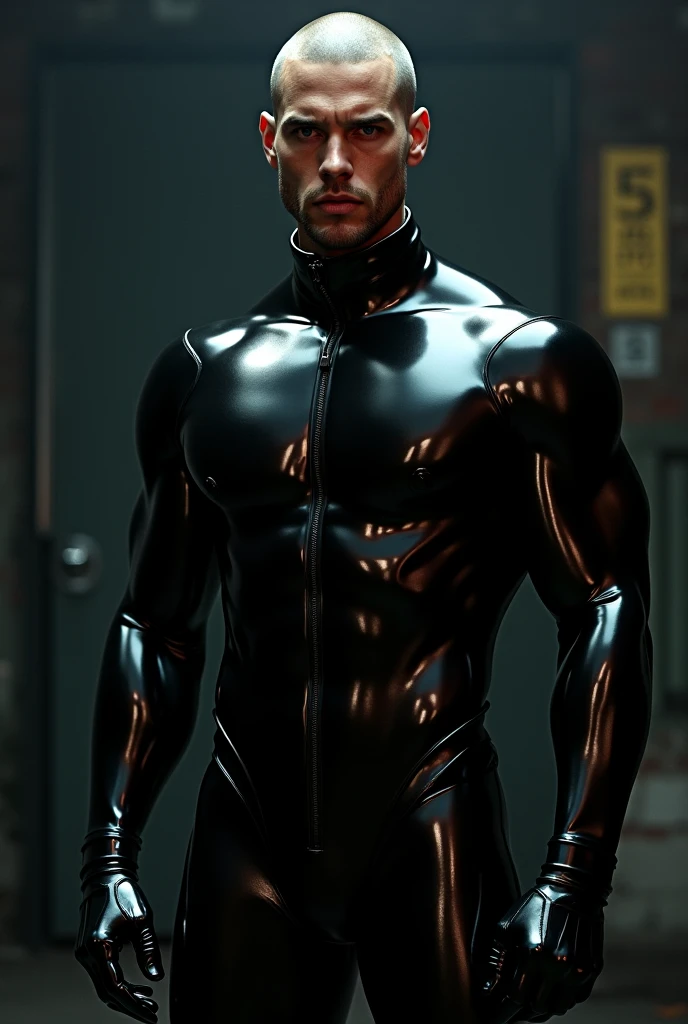 male,Black full-face bodysuit