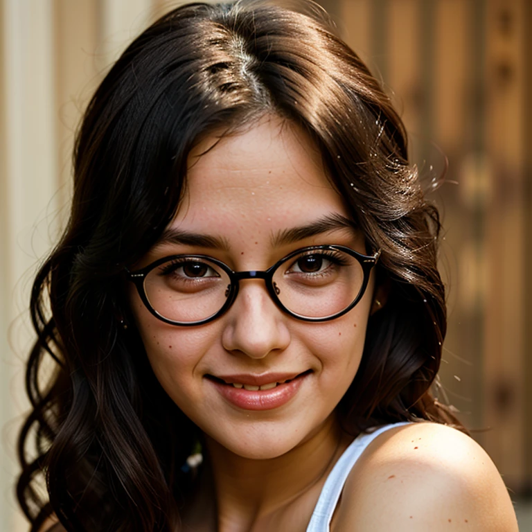 Chica con lentes en la universidad