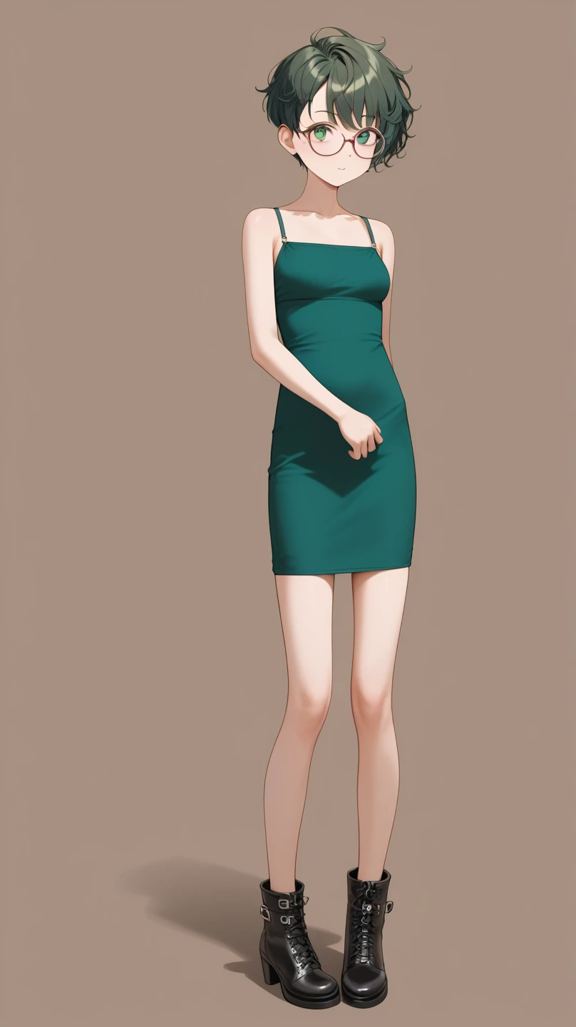 a woman in a Green Dress is walking down a sidewalk, full body Green Dress, skinTight dress, light Green Dress, Green Dress, Tight dress, wearing a neon Green Dress, with Green Dress, sleek legs, A tall, slim and beautiful goddess, Beautiful full body shot, Long legs, Variety of colors ; Mini Dress, Dresses in neon colors, ショートMini Dress