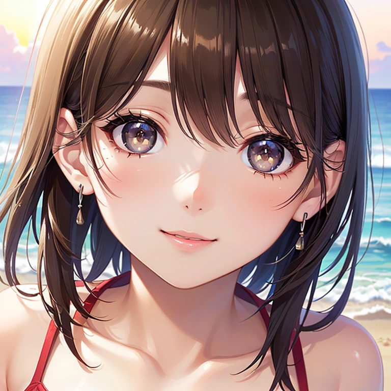 anime couple , One boy with black hair and red eyes. , 1 สาวpurple hairและตาสีฟ้า,small breasts,looking in love, Condition the hair, wind, floating hair,purple hair, spread your arms. (((Desperate face.))).nighttime.punch.lie down.face.small breasts,Take off all clothes.((be happy))), (((bikini))), (((outdoor, shining sky, sunlight, summer, beach, Resort, palm tree, flying seagull,