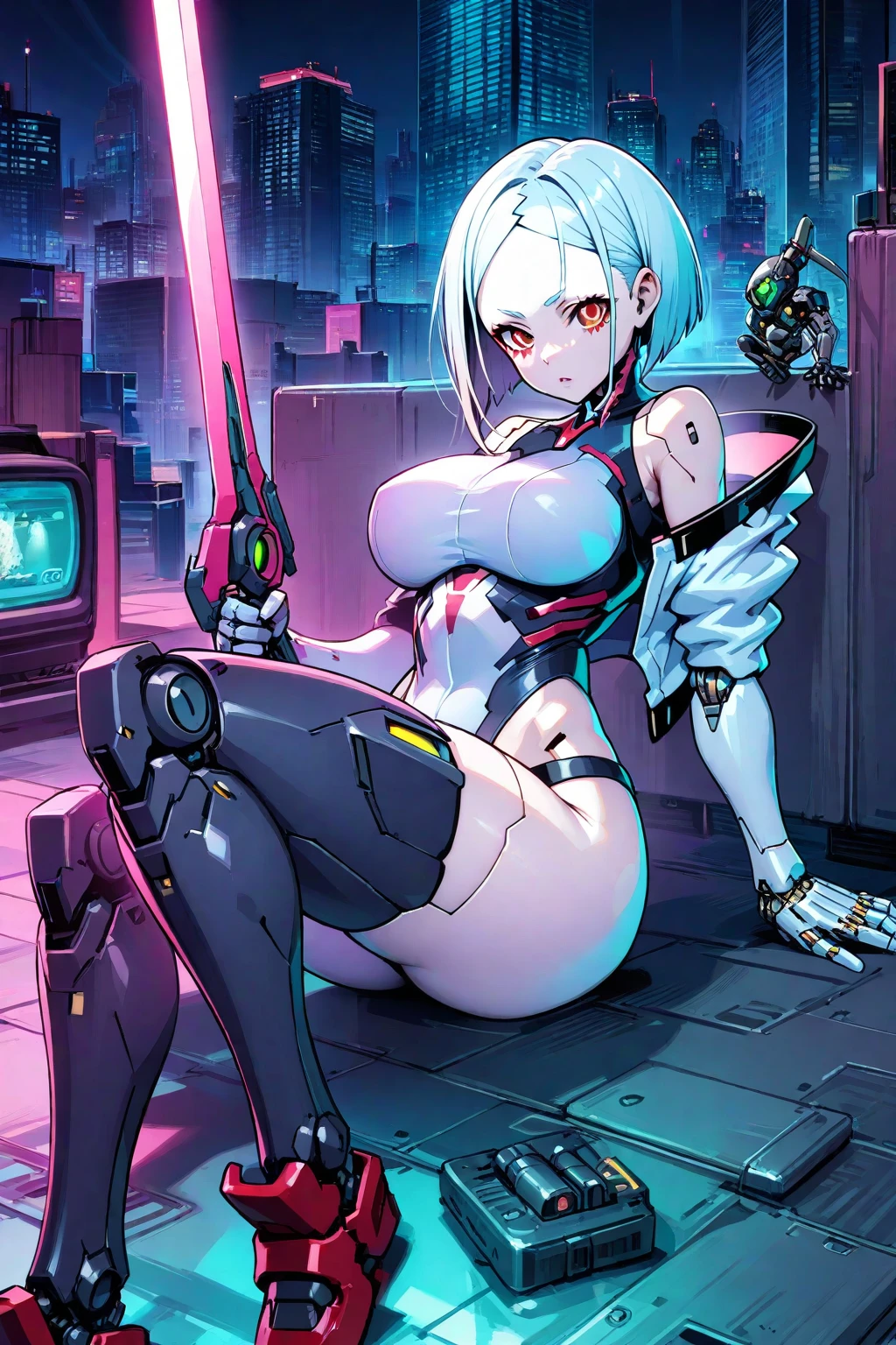 neon cyberpunk strip club, 2 lesbians  cyber stippers grotesque unholy lap dance hearts emotes heart eyes kissing enbracing sex