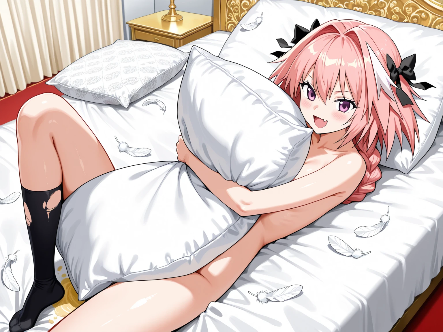 ((masterpiece,Highest quality:1.3,best quality illustration)),ass pov,man raping woman,man on top,cowboy shot,solo,1woman,(Mature Beauty),pink hair,low ponytai,long hair,bangs,gray eyes,(gorgeous big eyes),((very small head)),crying,tears,.((very long body,skinny,skinny)),medium breasts,naked,nipples,navel、vagina,vaginal penis,(Light bleeding from the vagina、Love juice)、gleaming skin,oily skin,slender body,sweat,lying,on back,spread legs:1.4,Simple bed、Simple bedroom,New York City、nsfw,