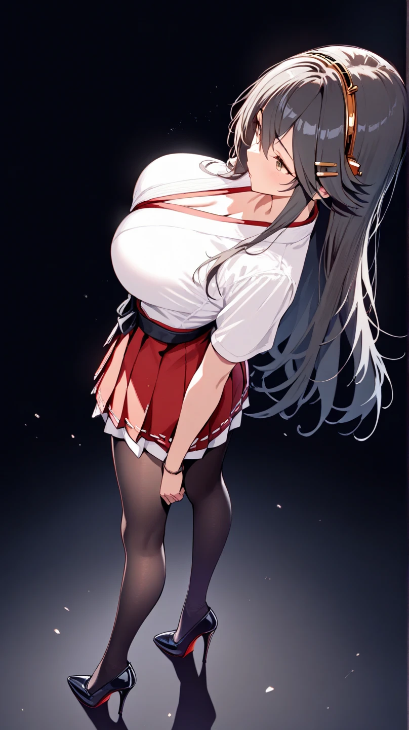 A beautiful girl dressed as a nurse posing for the photo, using a stethoscope and a syringe, anime girl, (quite adorable sexy nurse dress and robe and nurse hat), upskirt, (skirt lift:1.4), white panties, white lace stockings, big rounds breasts, dark brown hair, bangs, french braid, long hair, ponytail, wavy hair, asymmetrical bangs, asymmetrical bangs, shiny hair, nurse cap, hairclip, hair ribbon, aqua eyes, glowing eyes, pupils sparkling, earrings, open mouth, embarrassed, blush, nervous, surprised, glossy lips, worried, high detail, anime, anime style, depth of field, cinematic lighting, dithering, image fill, first-person view, dutch angle, (front view:1.4), from below, (whole body), atmospheric perspective, perspective, Wide-Angle, f/1.8, 85mm, Nikon, 8k, super detail, UHD, retina, masterpiece, accurate, anatomically correct, textured skin, high details, best quality, highres