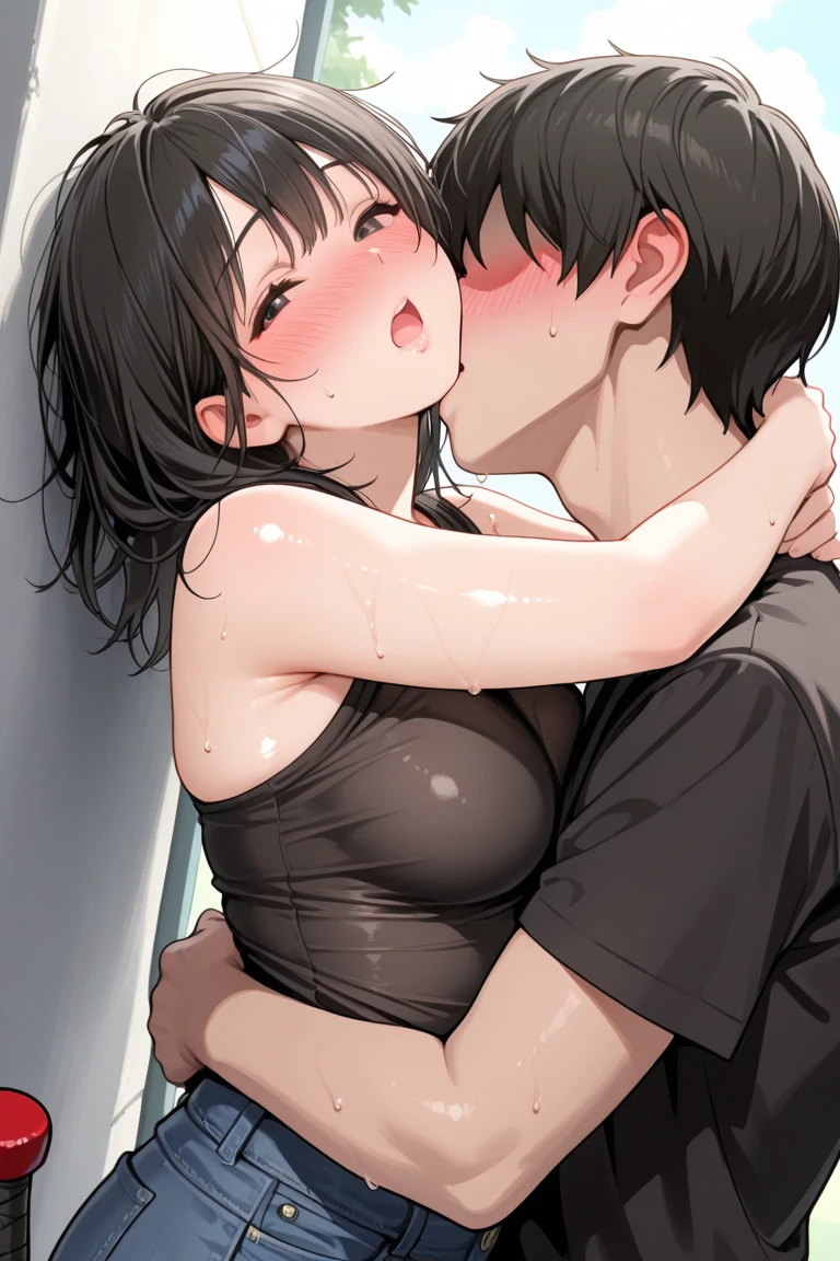 (nsfw:1.0),
(naked),
(barefoot:1.0),
(ash-dark--brown medium-length short bob hair),
(put your hair up:1.0),
Masterpiece, high quality, High resolution, extremely detailed, cute with glowing white skin, eyelashes and cute dark-brown eyes, Jewelry Accessories Anime, gorgeous background-centered composition,
(Best quality, 32K, photos of cute Japanese women),
(Raw photo: 1.0),
(Shower room in the background),
(white、black、Grey-themed interior),
1girl and 1boy,
detailed face and breast,
17 years old,
tall,
(Big Tits 1:1),
(erect nipples:1.2),
(She's a prostitute),
(Sex with a naked man in his 20s),
(The other person is a naked man in his 20s.),
(Intimate physical relationship),
(Intense sex),
(Insert into her),
(Lying on the floor Intense intercourse with a naked man in his 20s),
(Her body is wet),
(There's a lot of soap suds on her body.),
(close your eyes Facial expressions that endure pain)
(Squirting:1.3),
(Love juice overflows from the pussy:1.3),
(peek penis camelto pussy public hair),
(Super dynamic angle: 1.0),
(Close-up :1.0),
(from side),