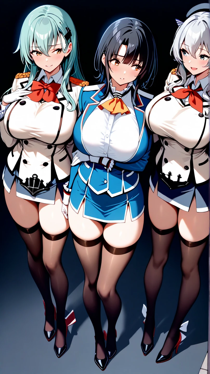Masterpiece: 1.6, best quality: 1.4, live image: 1.2, intricate details: 1.2, charturnerv2: 1.2, 1lady full body character change, Appearance: young: 1.25, thin: 1.3, blue eyes, thick eyelashes,medium breasts, detailed eyes, quality eyes, Clothing: adapted costume, leotard:1.3 Accessories: red bow, red ribbon, Hair: blonde hair, short hair, semi curly hair, natural, shiny skin, (single background, white background:1.8), transparent Background, multiple views, multiple views of the same character in the same outfit: 1.3., character sheet: 1.2, multiple facial expressions: 1.3, seductive smile, sexy, shaded face, white legwear, white thighhighs, blush, nose blush:1.2