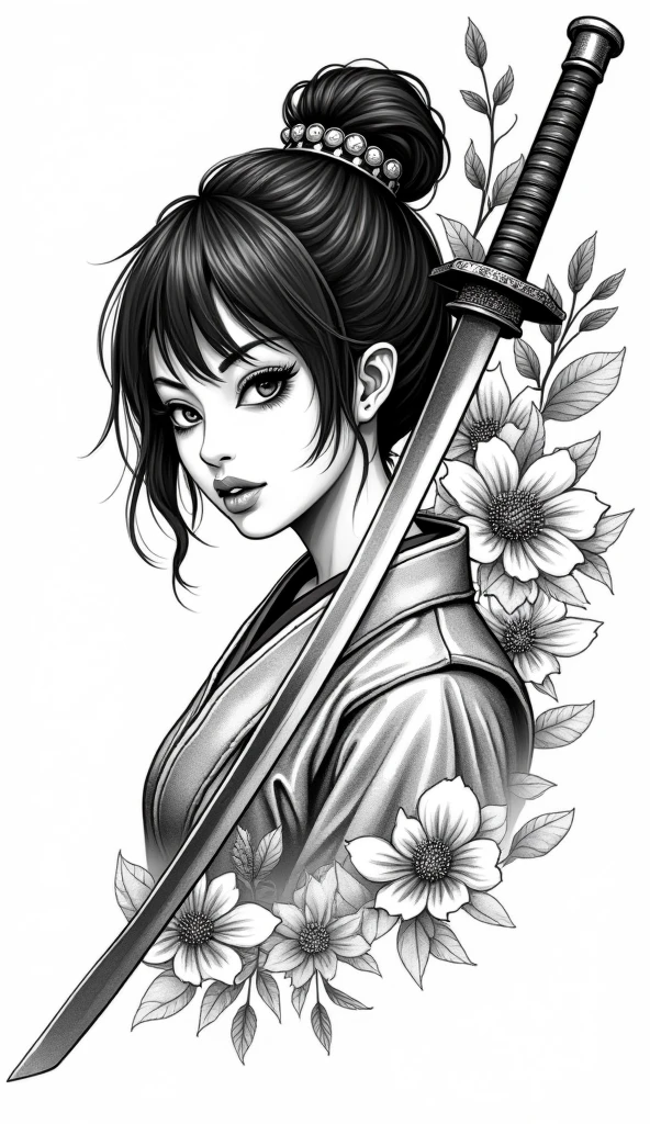 Boneco preto e branco estilizado em bela arte de linha, Inspired by manga, manga art style, pencil and ink caricature drawing, black and white color palette This black and white figure boasts a manga art style, intricately drawn with pencil and ink