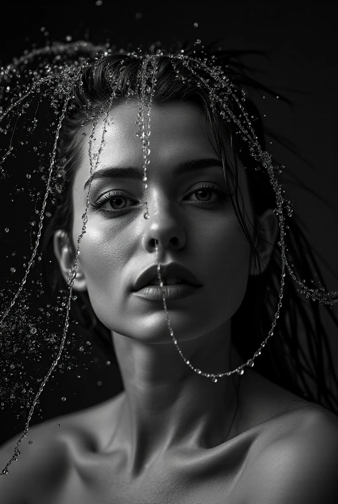 best image quality, masterpiece, ultra high resolution, (fidelity :1.4), photograph, 1 girl,[(sorrow)],white shirt, 薄dark, dark, Desperate, regret, pitiful, cinematic,tear,teardrop,(torn clothes:1.5), (wet clothes:1.4), bare shoulders,real rain,wet hair,..