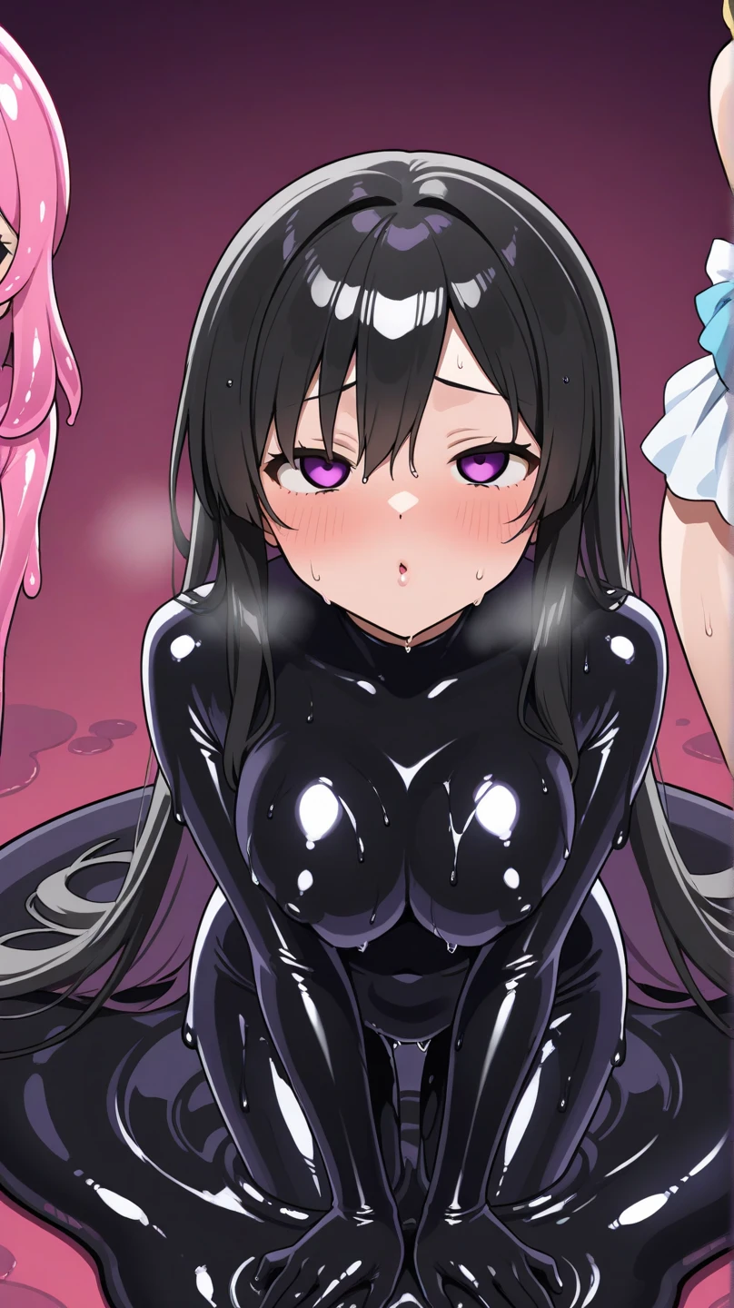 NSFW,(uncensored),super fine illustration,8k cg wallpaper,highest quality,very detailed,ultra high resolution,best aesthetics,anime colored),(cowboy shot,From front),idolmaster,((rin sibuya)), (16yo, beautiful girl), (beautiful dark green eyes),((((beautiful black hair)))) ((long straight hair)),(wet hair), (shiny hair), (beautiful pale orange skin),(shiny skin),(wet skin),((blue Road bike suit,players:1.5)),(open clothes:1.3),(Slender),(small breasts), ((pubic hair:1.3)),(BSP, pussy juice dripping,pussy, pussy slip,no makeup, sweaty body),(Well good),(no panty), ((spread legs)),(((spread pussy:1.3))),((steam)),(scatter sweat),(one eye closed), (out tongue),(open mouths),(evil smile),(Nice touch),(Bukkake, cum on body:1.9),(Bukkake, cum on face:1.3),((Bukkake, cum in hair:1.3), (((multiple boys, peeing on a girl, facial, cum on mouth, cum on body, multiple penises, gangbang, penis on head, holding penis))),ecstasy torogao, ahegao,saliva trail, nose blush,pleasure vaginal penis,cleavage of the breast,cum shot,Background Mountain hut, (bitch),(Commemorative photo:1.5),(spoken heart:1.7),(peace sign:1.5),(look at viewer),