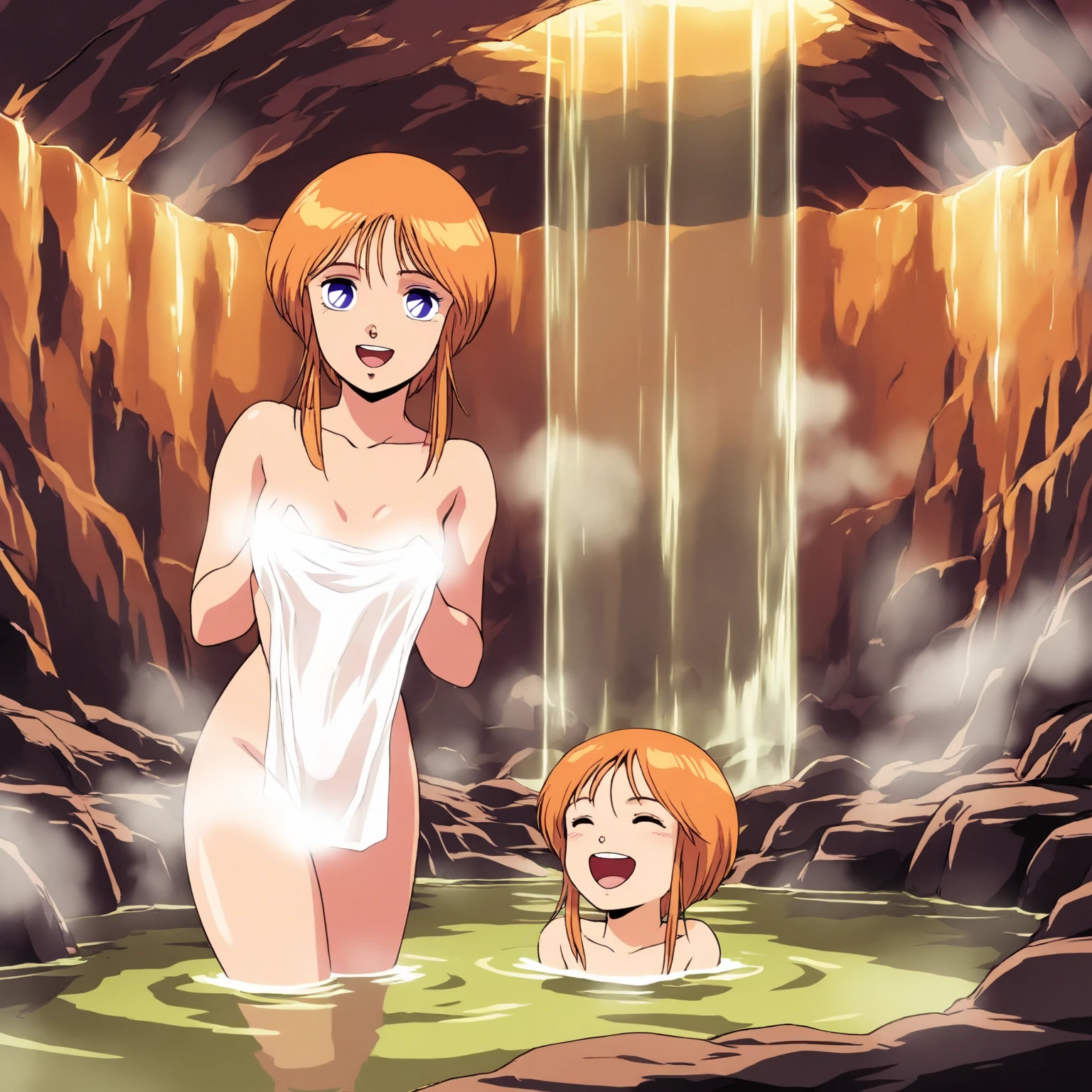 masterpiece, Best quality, high quality, A high resolution, absurdity, Ultra detailed, best anatomy, detailed eyes, Perfect eyes, mature woman, UsКонец, ????? , Big  , 1 girl, ????? на фоне пляжа а, ponytail, Brown eyes,pussy , orange hair, short ponytail, big tits, one pice, nami,Us, One piece. 