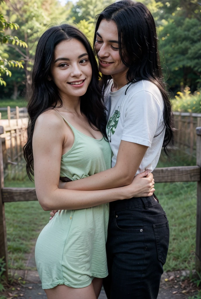 Portrait of an 18 year old, cute 2 teen, two girl hug, full body shot, small breast, pubic is hairy, hairy vagina, full naked, dark colored nipples, seductive pose, face looking to camera, small vagina, small pussy, natural skin textured, full body photo of naked turkish girl, full nude, showing all body, face looking to viewer, at front of beautiful park, in the morning, look at viewer showing very pitiful face asking for forgiveness, (cinematic:1.3), intricate details, (ArtStation:1.2), beautiful trimmed hair, straight hair, naked, nude, black hair