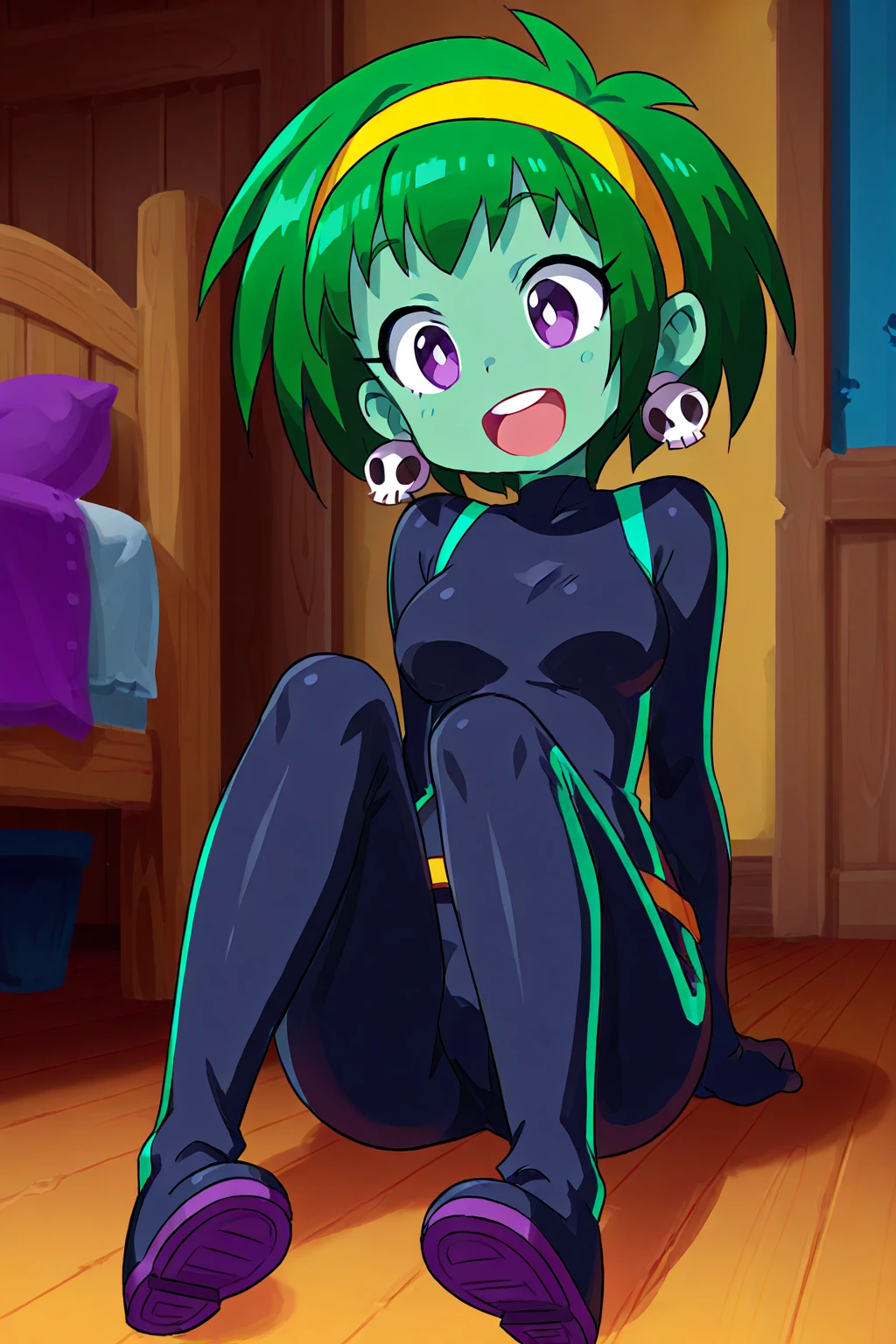 (((green skin:1.3))),(medium hair),(pink color hair),(Black Sclera),((medium breasts)),((slender adult)),((highest quality)), ((masterpiece)), (be familiar with), Perfect Face,1 boy and 1girl are having sex on bed,succubus woman,Demon woman,demon horn,demon wing,demon tail,crotch tattoo,smile,squat,(1boy),(penis),(cowgirl position),reverse sex,riding sex,Leg spread,squat,semen,Liquid is dripping