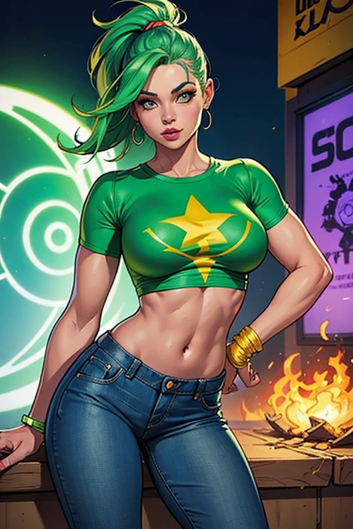1 garota, Melhor qualidade, obra de arte, tiro de vaqueiro, cabelo laranja, olhos verdes, totalmente nua