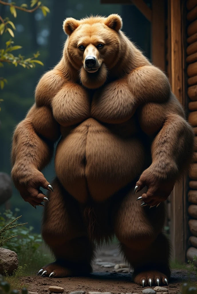 ((Masterpiece)),((Hight quality)),((Hught Detailed)),((Realistic,)) Anime Artistic masterpiece art, Obese muscle bear (massive obese, strong legs and arms, hairy, incredibly big looking) Long shot photo, Real life, bear (Massive, broad shoulders, strong legs and arms, hairy) Obese muscle citizen (massive obese, strong legs and arms, hairy, incredibly big looking), Anatomy of character, Tensei Shitara slime Datta Ken, Real life, Anime serie, Anime Dungeons and Dragons character, Obese muscle Obese normal Werebear man, full body pic (obese, strong legs and arms, very hairy like a bear) normal Werebear man. Obese muscle fat man (bulky, wide, broad shoulders), Citizen obese Werebear Man.