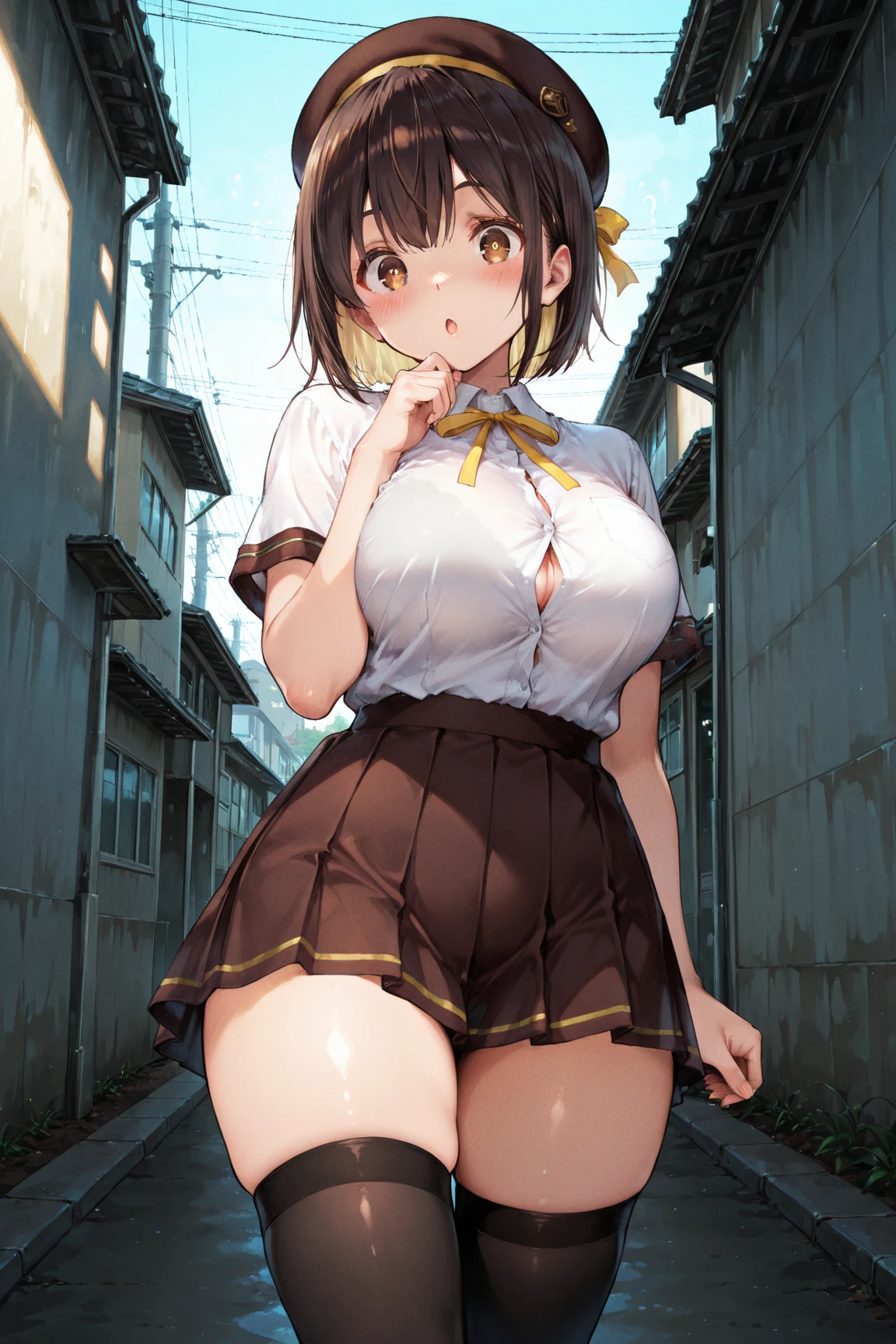 (masterpiece、highest quality、High resolution、realistic pictures、real looking skin:1.1)、
(A woman is squatting with her knees and thighs together.:1.9)、
(A woman's body is mine々facing directly in front of:1.8)、
(glimpse of panties:1.8)、
(she has a grin on her face:1.5)、
(She is wearing a gray-beige sleeveless turtle knit:1.8)、
(She is wearing a brown pleated miniskirt:1.8)、
(She is wearing brown mid-length boots.:1.8)、
(The panties are red and patterned.:1.5)、
(short hair:1.5)、
(small face:1.5)、
(Her breasts are D cup so you can almost see her cleavage.:1.5)、
(The location is a park lined with cherry blossom trees where the wind blows.:1.5)、
1 Japanese girl、solo、full body esbian、beautiful eyes、shining eyes、Shining thighs、NSFW