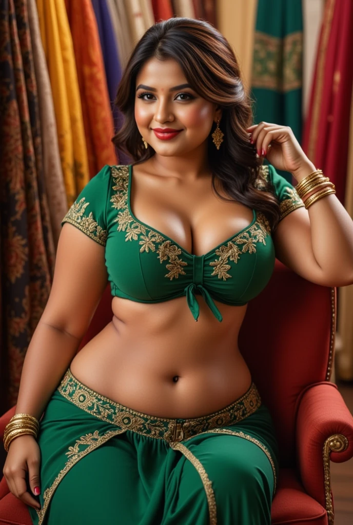 1 Heavenly beautiful and goddess beauty cute and sweet looking face Indian woman in mining drill rig , Heavenly beautiful Overweight, Heavenly beautiful Extremely fat, Heavenly beautiful and attractive Chubby figure , Heavenly beautiful looking and eye catching luxury style ruffle saree and bra, reaching out, Heavenly beautiful Indian woman, 16k, High resolution, masterpiece, highest quality, fine skin, outside view, Realistic Photograph, close up figure view, Heavenly beautiful smile face