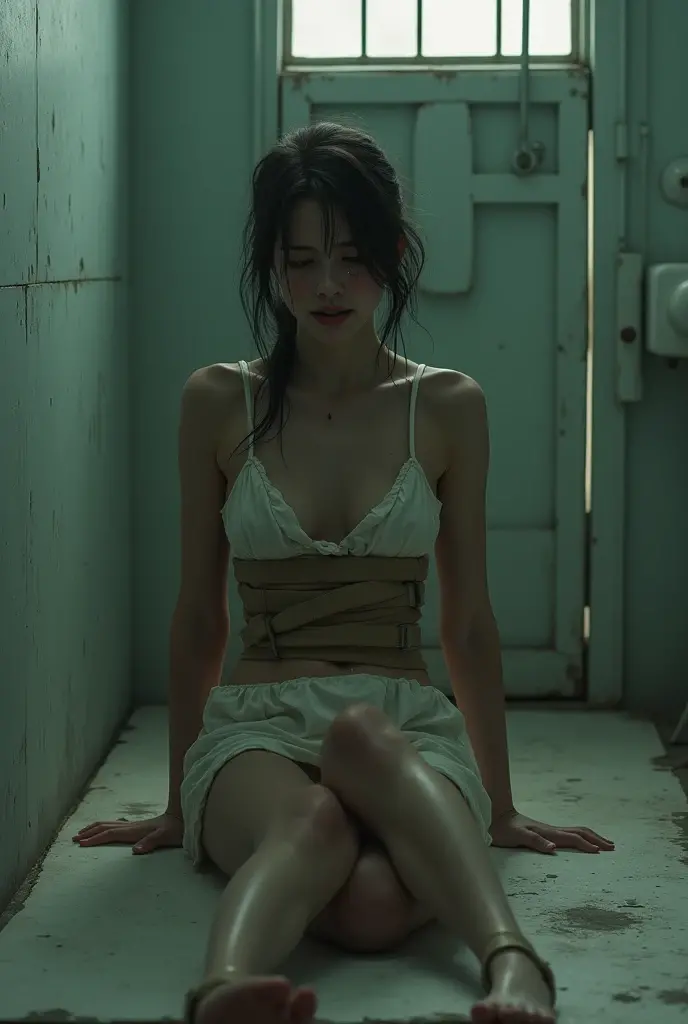 The highest image quality、​masterpiece、超A high resolution、(fidelity:1.4)、a picture、Public toilets in the downpour、Very beautiful one girl、Full body like、[(saddened)]、irate、a pixie cut、A dark-haired、Staring at the camera with teary eyes、Begging for help、white  shirt、The dim、murky、despairing、Poor、film like、Scream、crying how bright、crying how bright、(ripped clothing:1.9)、(Wet clothes:1.9)、bare shoulders​、Real rain、wetting hair、drenching、sodden、miserable、No Underwear、bare-legged、Half-undressed、Excess、ragged clothes、Very much skin exposure、seminude、Very embarrassing、I want to escape、Leaking urine、Diarrhea leaky stool、Feeling uncomfortable、Writhing expression、Panting with、Open your mouth wide to the maximum、