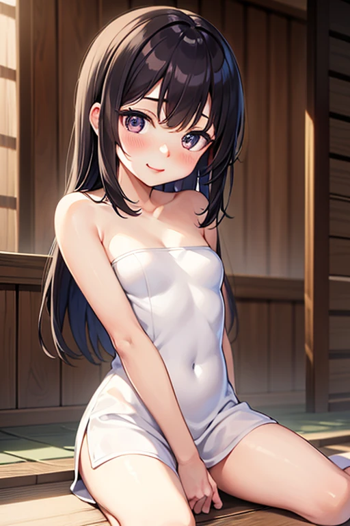 (top quality picture、Masterpiece level extremely high resolution、An ultra-high picture quality、High quality pixels)、(1girl in,she is a very beautiful adult woman、and she is 20 years old、1 person、Single、Beautiful beauties,Beautiful face written in detail,Beautiful body,Strong-willed eyes,Beautiful eyes,Beautiful hair,Beautiful skin texture,Beautiful hair quality)、(Slender body and beautiful breasts,fullnude,nudde,fullnude,barechested,Full view of female genitalia,Pubic hair is visible,naked woman),(Sauna room,Sauna room)、(The body is sweating,Glowing Face,Hot look),Beautiful Art Style,an animated character、The whole picture、Detailed picture、accurate ???????、Defect-free images、extremely detailed picture、Accurate images、image perfect、(Best Shot Photo 1.2)
