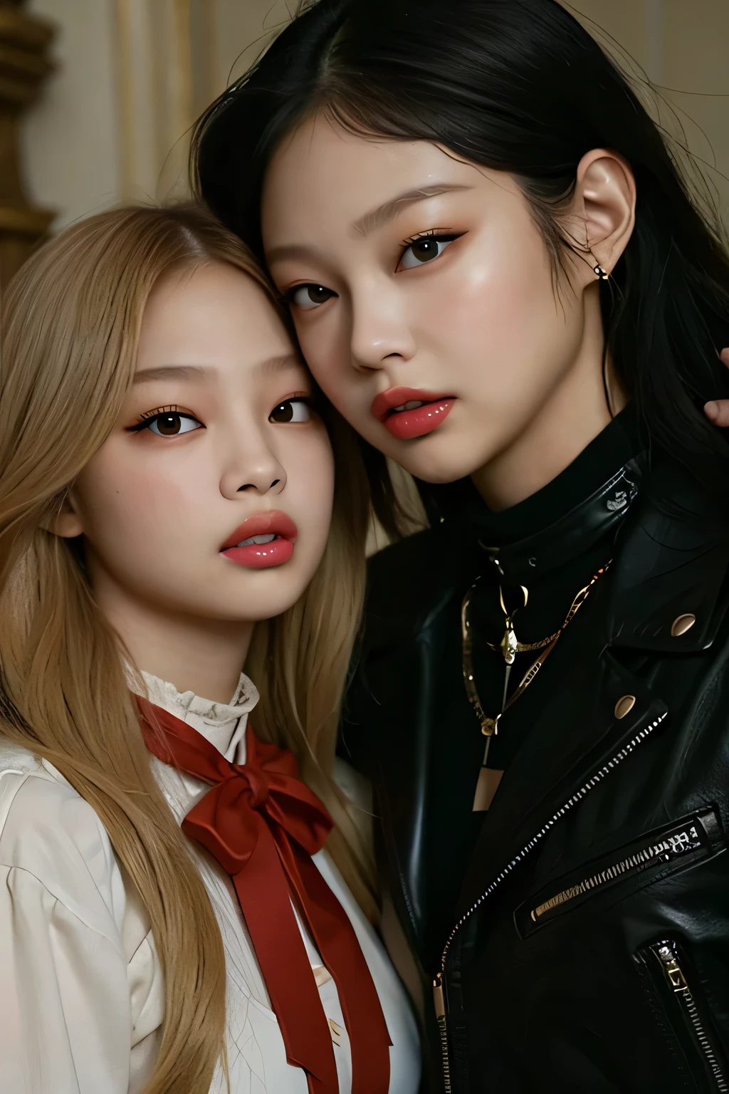 jennie blackpink hd mega huge breasts small waist giant hips hourglass long copper hair