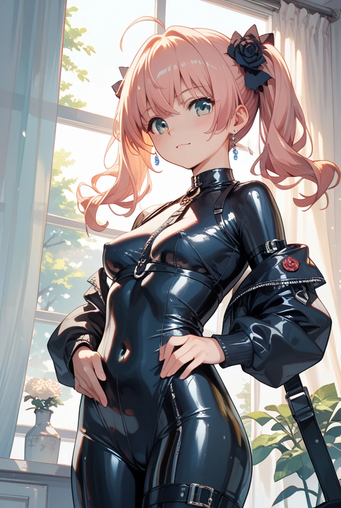 (8K, top-quality, masterpiece:1.2), (reallistic, Photorealsitic:1.37), Super Detail, One girl,), (Highly detailed), (beautifully detailed eyes), (of the highest quality), (super detailed ), (masterpiece), (Detailed face), 20yr old, 1 girl, (pink hair,long hair), medium breasts, clothed, Perfect Lighting, BREAK (black and white color scheme:1.2), (monochrome:1.2), (metallic silver accents:1.2), (shiny bodysuit:1.5), (stretchy fabric:1.3), (leather:1.3), (vinyl:1.3), (chain details:1.5), (high-neck bodysuit:1.4), (long sleeves:1.4), (zipper with chain pull:1.4), (wide-leg bodysuit with O-ring:1.5), (high-waisted:1.4), (body-hugging silhouette:1.4), (silver accessories:1.4), (choker with chains:1.3), (handcuffs:1.3), (silver metallic platform boots:1.5), (boots with O-ring and chain:1.5), (statement earrings with chains:1.4), BRAKE (upper body and thighs:1.2), (long pink hair:1.2), (waves and side-swept bangs:1.2), (mysterious expression:1.2), (face turned slightly:1.2), (pulling chain:1.2), (hand on thigh:1.2), (white background:1.2), (bright light:1.2), BRAKE (sweat:1.5), (steam:1.2), (masturbation:1.2), (girl trembling with sexual climax:1.1), (looking at viewer:1.3), (open mouth:1.2)