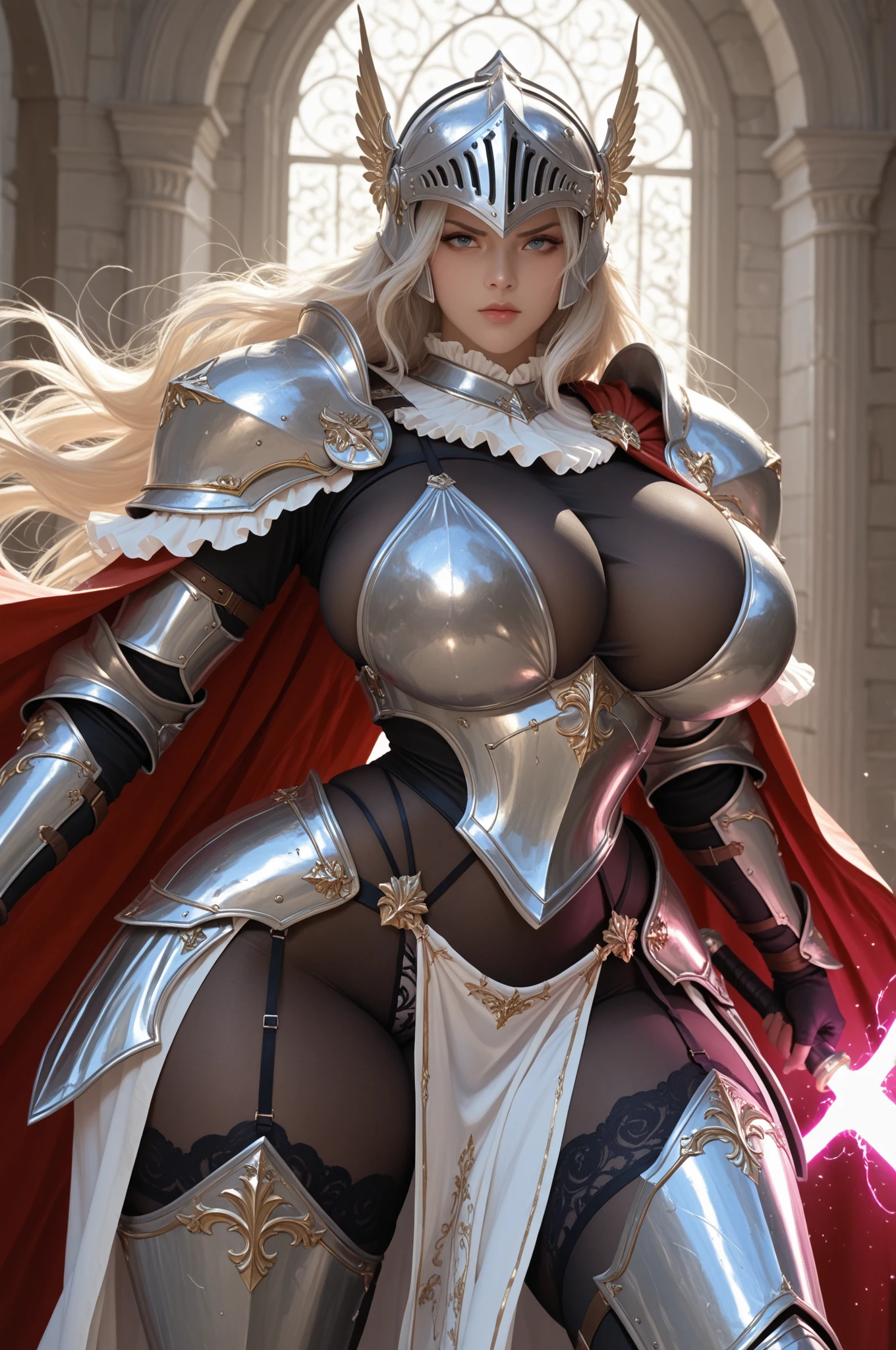 digital art, fantasy style, firekeeper of dark souls 3, looking serious, masterpiece, best quality, high quality, sexy