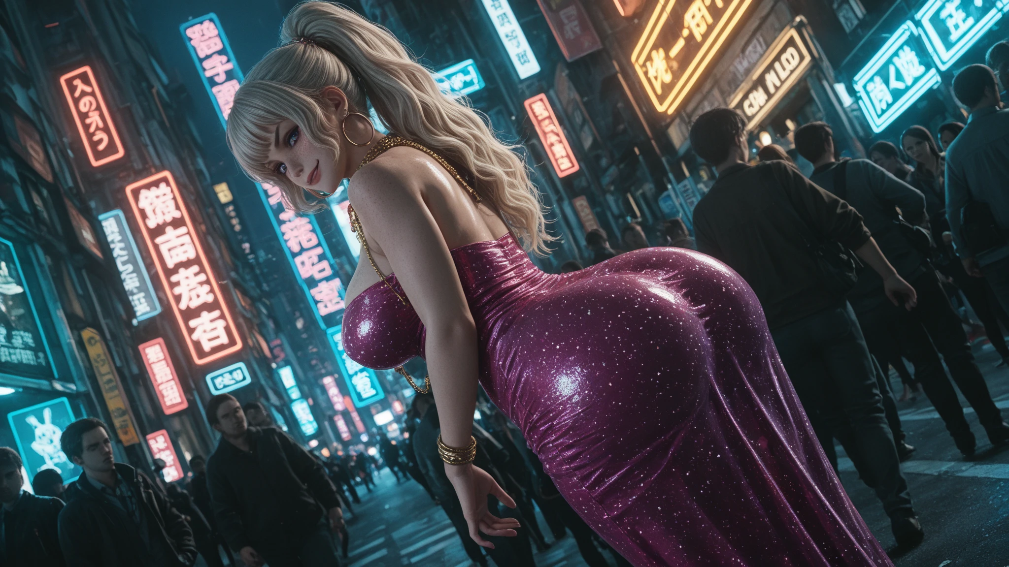 ((best quality)), ((masterpiece)), (detailed), perfect face, Ready to hit the nightclubs, 1girl, liz.ashley, upper body shot, glamorous outfit