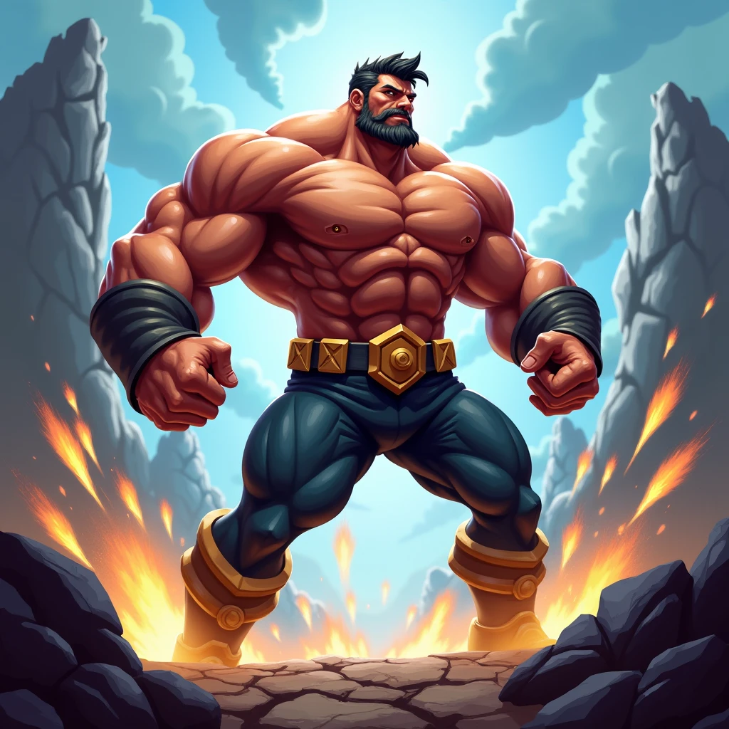 Magnus Steel is the most powerful hero in the universe. Its impressive appearance makes it imposing and intimidating. With a muscular and athletic body surrounded by a glowing and resistant skin, he's invulnerable. Legends say his presence can turn the battle in his favor.