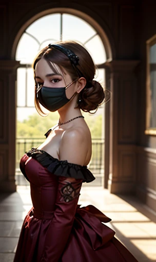 1 girl, Leonalol, ornate hair, coroa off arnês, ((offficial leona_(garter_off_vestido blindado off lendas))), ((hands on hips)),