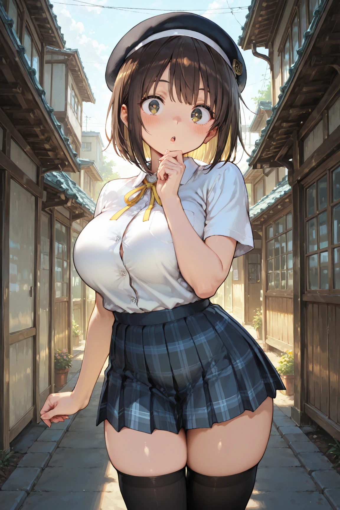 (masterpiece、highest quality、High resolution、realistic pictures、real looking skin:1.1)、
(A woman is squatting with her knees and thighs together.:1.9)、
(A woman's body is mine々facing directly in front of:1.8)、
(glimpse of panties:1.8)、
(she has a grin on her face:1.5)、
(She is wearing a light blue sleeveless turtle knit:1.8)、
(She is wearing a brown pleated miniskirt:1.8)、
(She is wearing brown mid-length boots.:1.8)、
(The panties are red and patterned.:1.5)、
(short hair:1.5)、
(small face:1.5)、
(Her breasts are D cup so you can almost see her cleavage.:1.5)、
(The location is a park lined with cherry blossom trees where the wind blows.:1.5)、
1 Japanese girl、solo、full body esbian、beautiful eyes、shining eyes、Shining thighs、NSFW