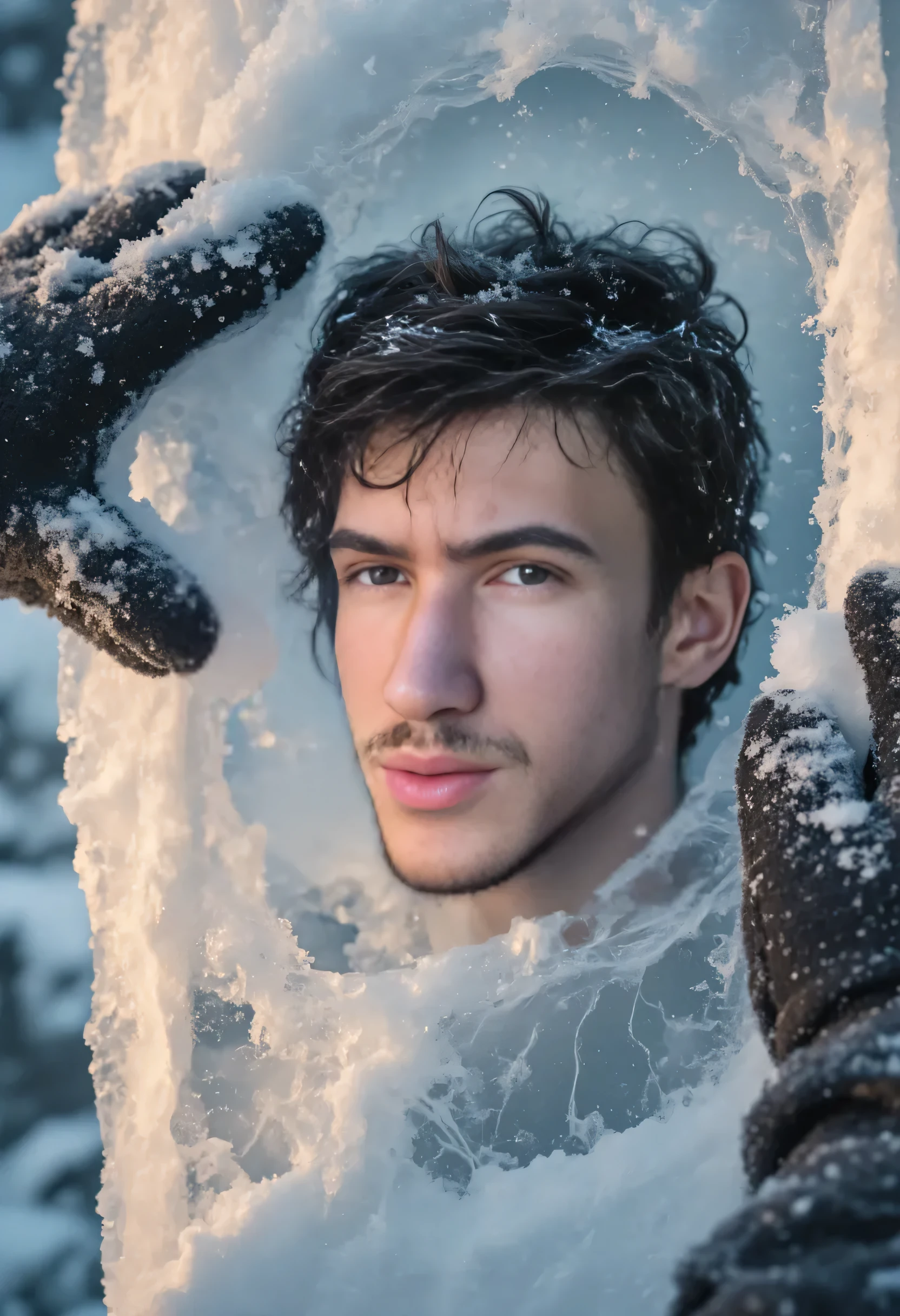(8K, RAW photo, Highest quality), (full-body shot:1.3), (blue eyes:1.6), (18 years old:1.5), white pale skin,,(short hair:1.7), (dark brown hair:1.8), (wavy hair:1.3), (snowman:1.6), (Christmas tree:1.2), (chritsmas gifts:1.2), (scarf:1.7), (snow:1.4) Realistic, (((1 perfect :1.3))), 1 amazing , (((1 nice :1.2))), 1 beautiful , 1 great , 1 male , male scrotum, perfect scrotum, male structure, male genitalia,, handsome man,frontage, Intricate details, Extremely detailed eyes and eyelashes, Muscular male, Manly, masculine, Soft lighting, Cinematic lighting, Portrait, Exposing the pectoral muscles, male model, muscular, ripped, defined body, Digital SLR, hyper qualit, Fujifilm XT3, Crystal clear, 8K UHD, High detail, Ultra photo realsisim, haar, ((Realistic skin), ((pores)), ((high detail skin)), volumettic light, groin, far, complex 3D visualization, high detail, 1 handsome young man (nsfw) looking at the viewer (Pureerosface_V 1:0.6), pure, genuine human skin , (bare chest), muscles, vivid details, hyperrealistic, beautiful background, octane rendering, best quality, masterpiece, extremely detailed, computer graphics, unity, wallpapers (realistic, photorealistic: 1.37), (((anatomically correct:1.4))), stunning, fine details, masterpiece, best quality, official art, extremely detailed CG unity 8k wallpaperull Body))), ((Correct body structure)), (((Correct dissection))), (((Depth of field:1.5))),