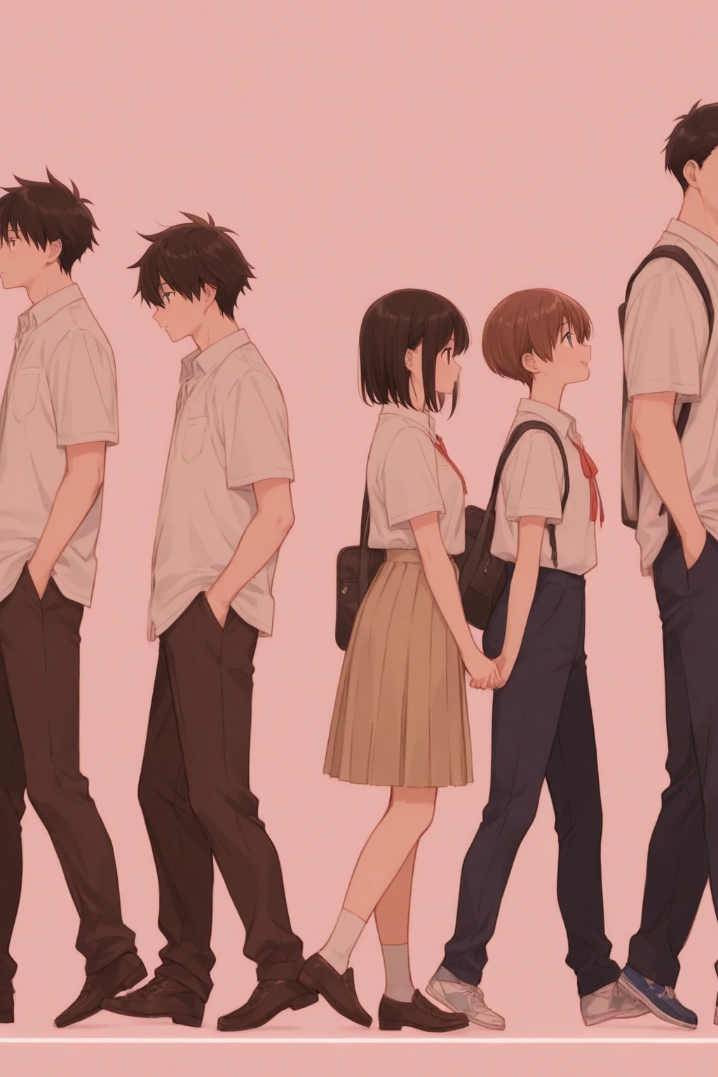 One with short curly hair, really curly, with a bag on her back wearing a school uniform, and one with straight Indian-type hair called João Lucas and the name of the school Luiz Lázaro in front.