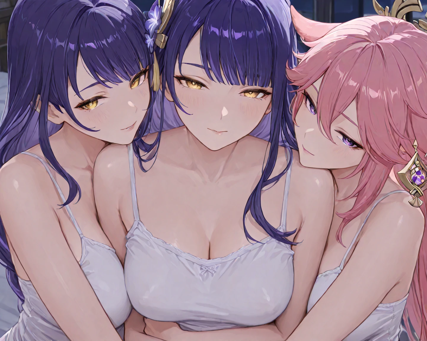 blackいリボン ゴシックメイデン, black, , Bright purple eyes_nude,Red Eyes,Estrus Nipples nipple nipple Dark Skin serious