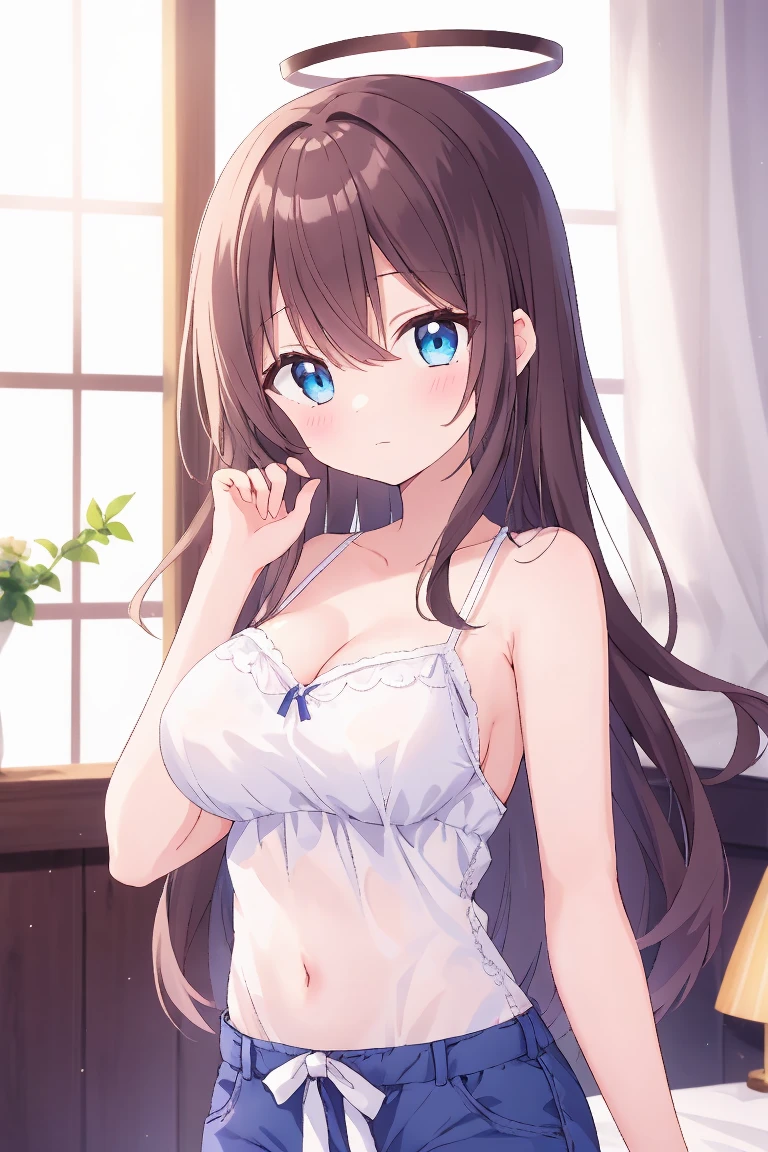 Sakurazaka Shizuku Brown Hair Long Hair Light blue eyes bath Large Breasts Sweaty LoveLive smile