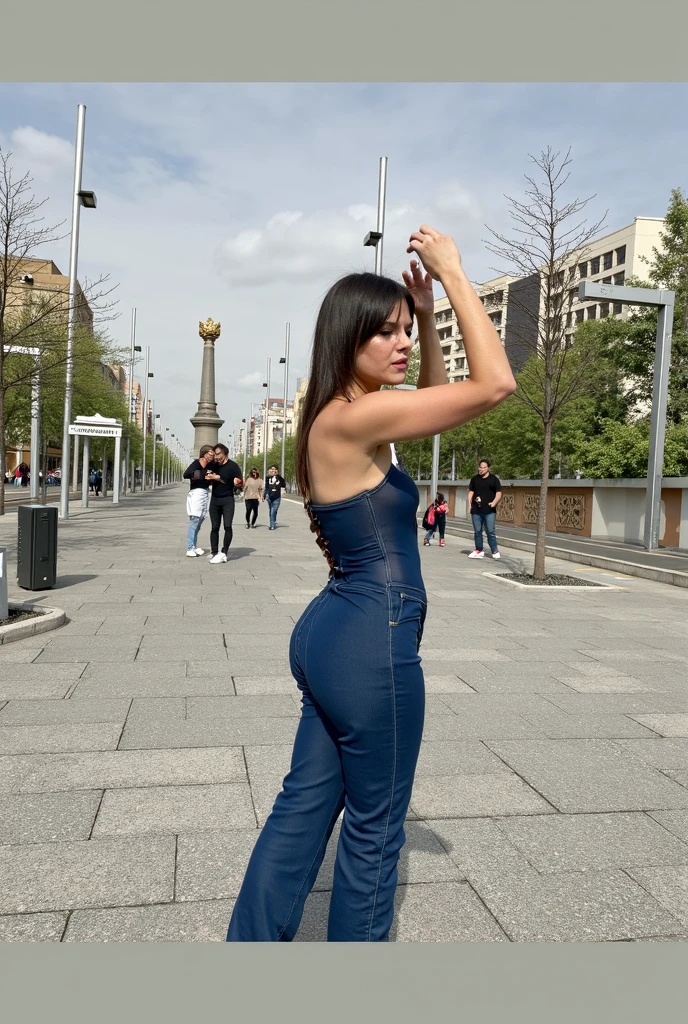 Beautiful ass beautiful model walking in the streetvatican city background