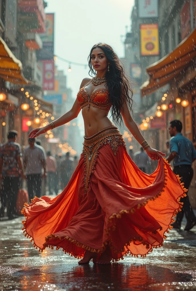 Beautuful Women、Belly Dance Costumes、Stylish、Fashionable、In the street、colourfull