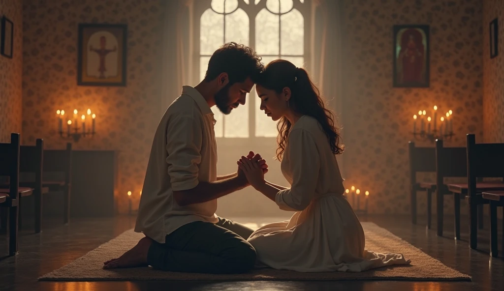 Un homme et une femme qui prient ensemble