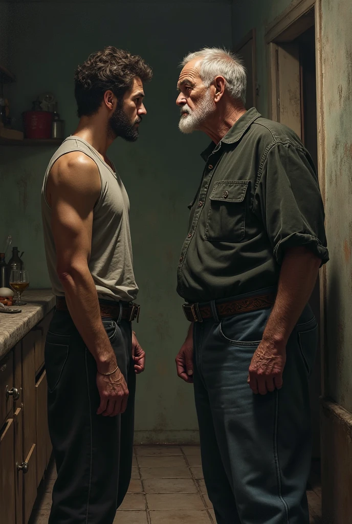 (((2heads))), solo, ((((mel gibson)))), middle aged, male, long hair, facial hair, (((obese, overweight, fat, chubby, heavy, dadbod, masculine, beefy))), ((shirtless, briefs)), navel, body hair, dreamy atmosphere, dark cyan and red, i can't believe how beautiful this is, serene atmosphere, epic realistic, intricate, highly detailed, (depth of field:1.4), faded, (neutral colors:1.2), (hdr:1.4), (muted colors:1.2), hyperdetailed, (artstation:1.4), cinematic, (intricate details:1.1), dim room scenery, (rutkowski:0.66), (skin texture:1.2), detailed expressions, natural pose, sitting on recliner, holding game controller