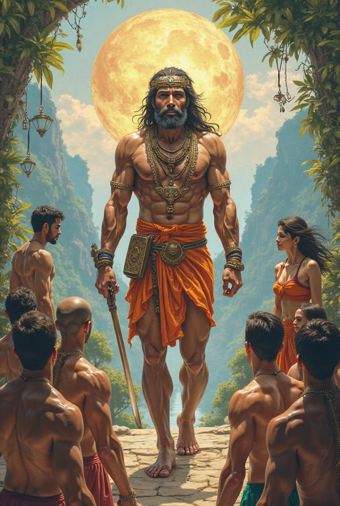 In cinematic  Cartoon style images’ 6. **Hanuman's Message to Rama**: "Hanuman returning to his allies with the