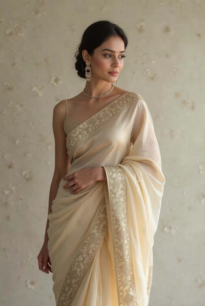 Angelina Jolie full body in loosen hindu Saree
