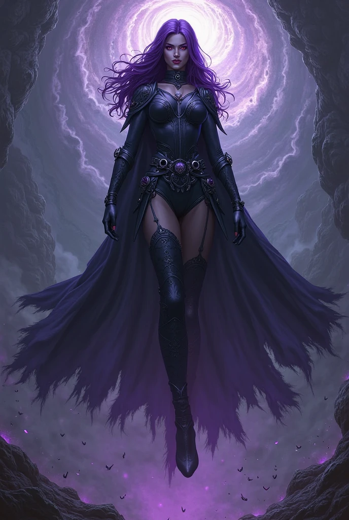 Create a Raven anti-heroine from DC, super powerful - SEXY.