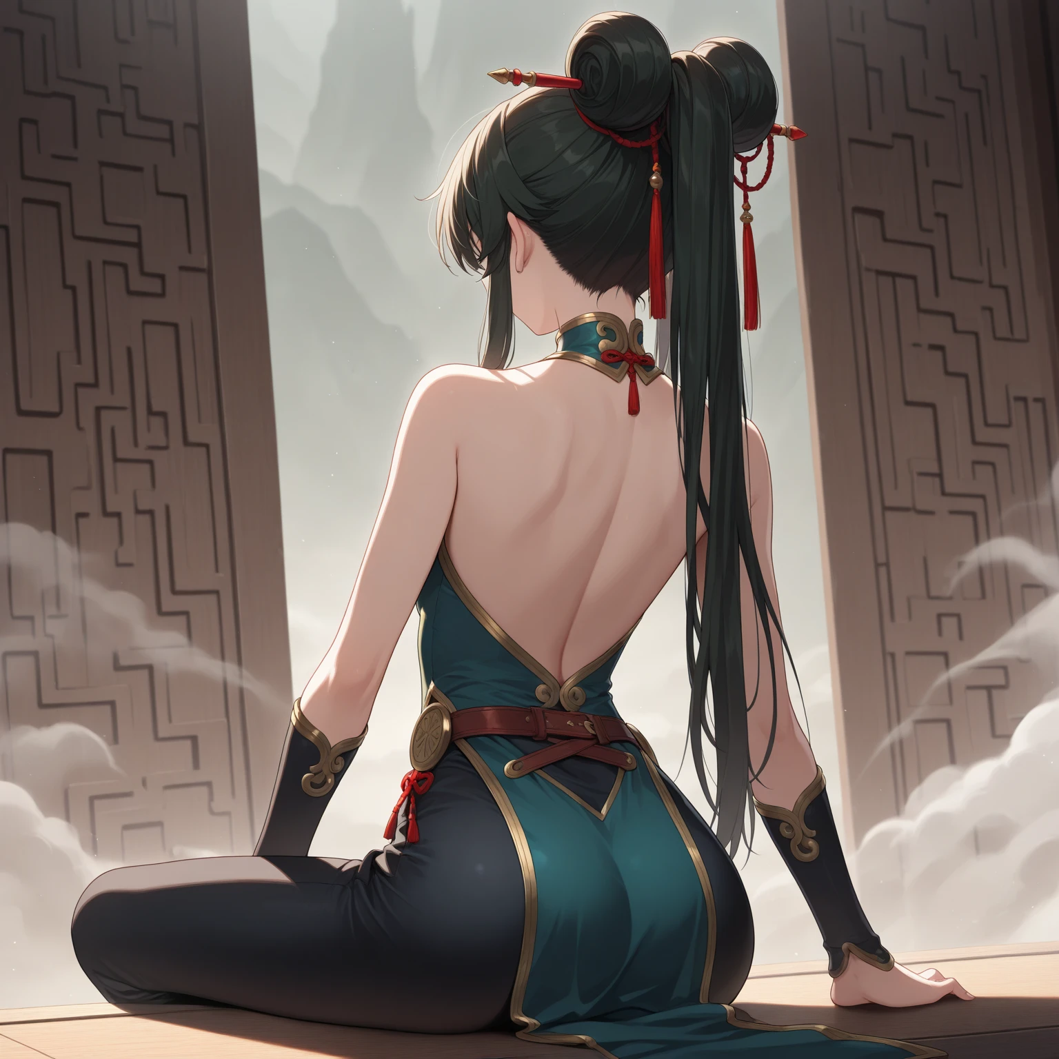 A woman sitting on a sofa in front of a fireplace drinking coffee、A woman wearing headphones and a white bathrobe、Dimly lit room、Warm light from the fireplace、Wooden Room、Brick fireplace、looking at the camera、Highest quality、Big Breasts、sexy、Moonlight、Unbuttoned、Downlight、full moon、Butt、Beautiful buttocks、Plump、Sideboob、Half naked、4K、8K