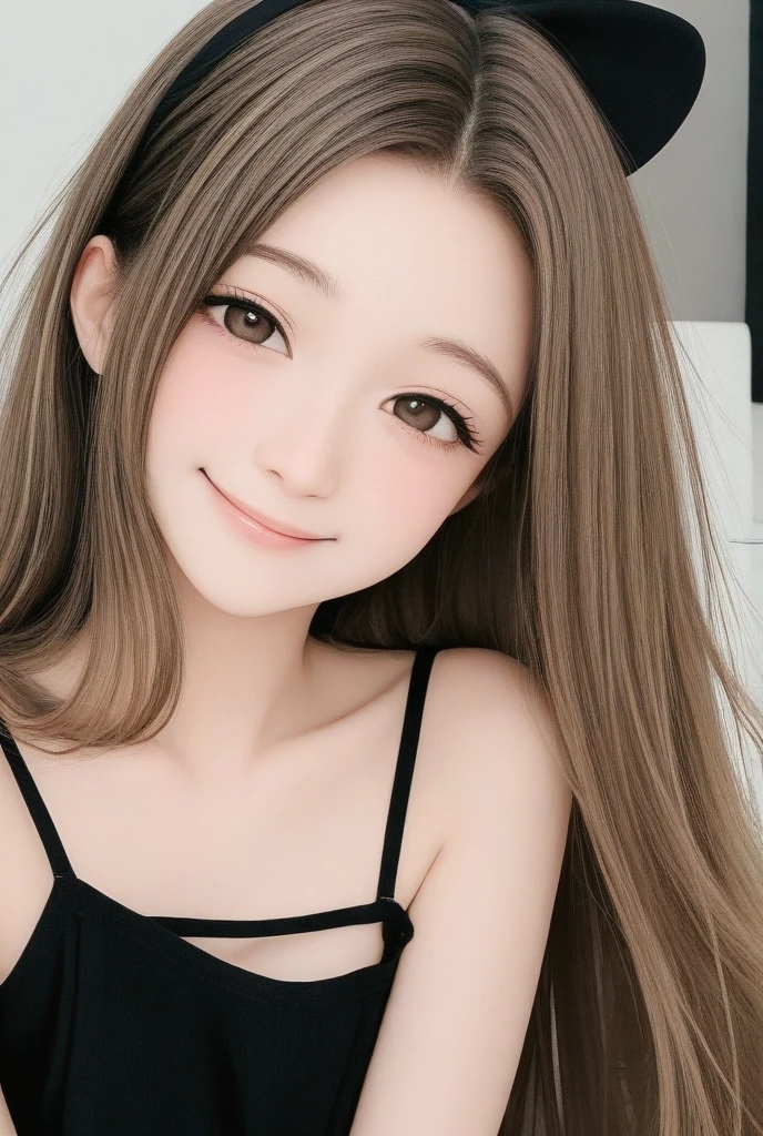 bright表情、Photorealistic:1.32、highest quality、超A high resolution、最も美しい日本のgirlの写真、Cute and beautiful face details、Small Face、(Purelos Face_V1:0.008)、美しいbangs、14 years old、Radiant, fair, glowing skin、Hair gets tangled in the face、(girl１people:1.3)、顔まで伸びるbangs、bangs、Hair between the eyes、Attractive brown silky hair、bright、Her clear eyes shine charmingly、Dynamic pose、highest quality、Disorganized、((The cutest girl in the world))、日本people、((Mini dress with ribbon:1.3))、Newest Brands、Korean Fashion、(Half Side Tail:1.3)、(Tie with a thin ribbon)、Nice and cute、An innocent smile、nice smile、Cleavage、(Large Breasts:1.3)、(Posing cutely:1.3)、Brown Hair、Small waist、Detailed beautiful eyes、View your viewers、Upper Body、Close-up of face、Front view、