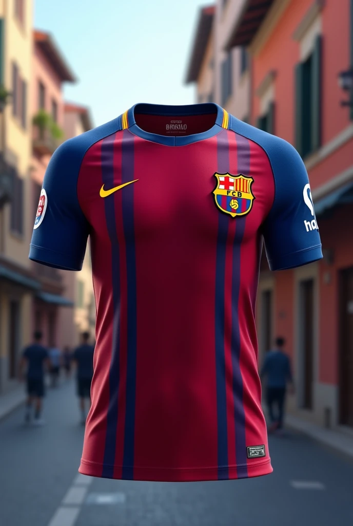 Pink and blue soccer jersey