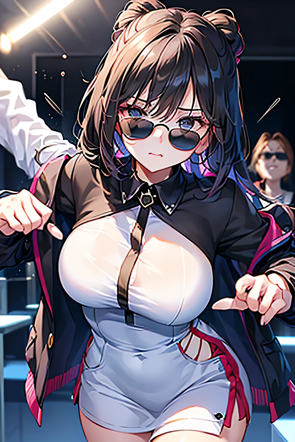 masterpiece, 最high quality, High resolution,  Final Fantasy 7、Tifa Lockhart、Black torn clothes 、Black ripped pantyhose、Dark church at night、sexy、Wearing a mini skirt、Thin legs、Big Breasts、Slim figure、high quality　CG Tone、Torn black panties、Black blindfold、While wriggling the body、trembling、Forceful spurt of clear fluid from the genitals、Intense orgasm moment、Please open your mouth wide、黒いsexyな服、A moment of intense ecstasy、Long black hair、Violently raped by a group of women、Half naked、Intense humiliation、A woman fucks me from behind、Panting loudly、Put a vibrator on your genitals、Sitting in a chair and being restrained