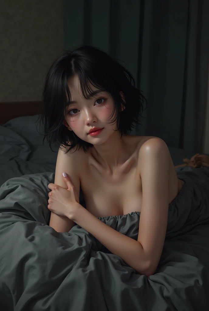 (Browsing Caution:1,4),Mix 4, (8K, RAWphotograph, Highest quality, Tabletop: 1.45), (Realistic, Realistic: 1.37),illumination, night, プロのillumination, photographn mapping, Radio City, Physically Based Rendering, Gradient Brunette, 高品質のphotograph, High resolution, 1080P, (Detailed facial depiction), (Detailed description of the hand), (Delicate CG), Extreme light and shadow, Rich details, (Detailed facial features), (Highest quality), Look in front of you, Highly detailed face, Highly detailed lips,  超High resolution, (Faithfulness: 1.4), photograph, 1 girl, [(sad)],  , Thin limbs, movie, Cool pose, I Cup, Highest qualityな完璧なボディ, photographのような, (1 girl: 1.3), Perfect balance, (Huge, Perfect breasts, Areola),(Realistic, Photorealistic:1.37),One Girl, Cowboy Shot,Professional Lighting, Photon Mapping, Radio City, RAWphotograph、(Photorealistic:1.4)、Octane Rendering、Complex 3D rendering with ultra-detail, Studio Soft Light, Rim Light, Vivid details, Super Detail, Realistic skin texture, Detailed aspect, Beautiful details in the eyes, Highly detailed CG Unity 16k wallpaper, compensate, (Detailed Background:1.2),Highest quality, 超A high resolution, Tabletop, One Girl, One girl,alone, Upper Body,View Viewer, Black Background, Bobcut, short hair, Multicolored Hair, compensate , Lips parted, Black Lips, eyeliner, Gothic, Goth Girl,(((Fully nude))),(((nsfw)))