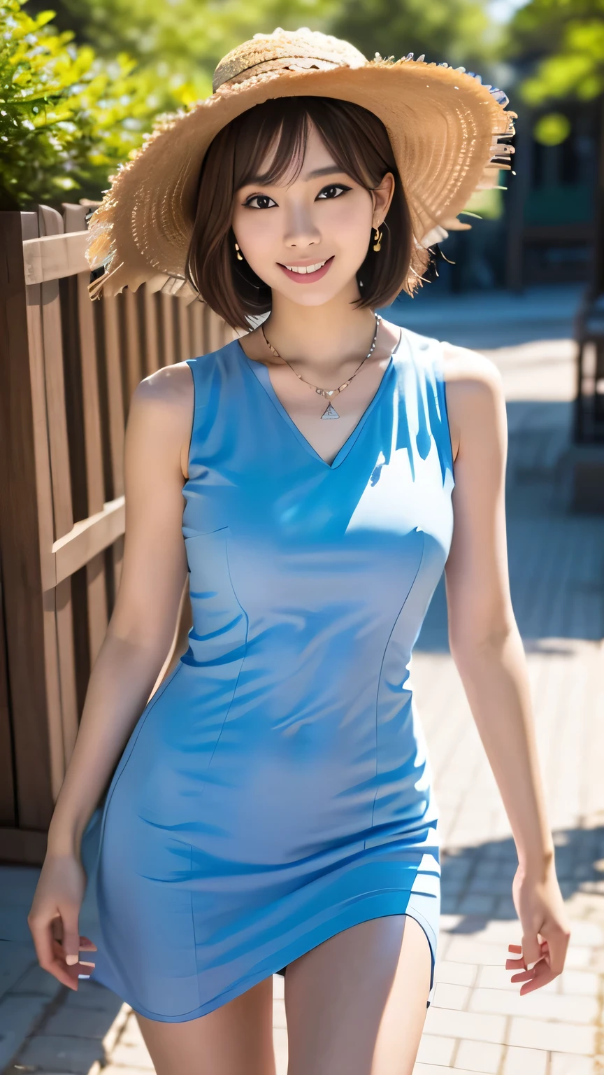 2. Fluffy Short-sleeved Dress: Fresh and Sweet
If you want to look more playful and cute, this fluffy style will make you feel even happier: the A-line silhouette can better hide and accentuate your body shape problems, while the soft and cute colors and fluffy skirt hem can further highlight a woman's romanticism. This combination is the most comfortable to wear in summer.Large Breastini skirt、Fluttering summer dress、