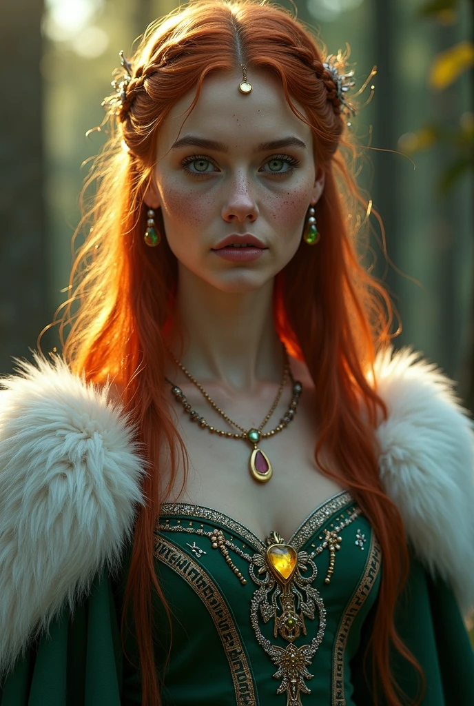 {-erro_de_anatomia:1.0} woman 30 years old, north,viking clothes, (nordic dress), dark castle, a woman (lagherta), very long red hair (red hair), (green eyes) . Indifferent look , merciless. among the gods, dinamic poses, egoist smile, upper body, angry face