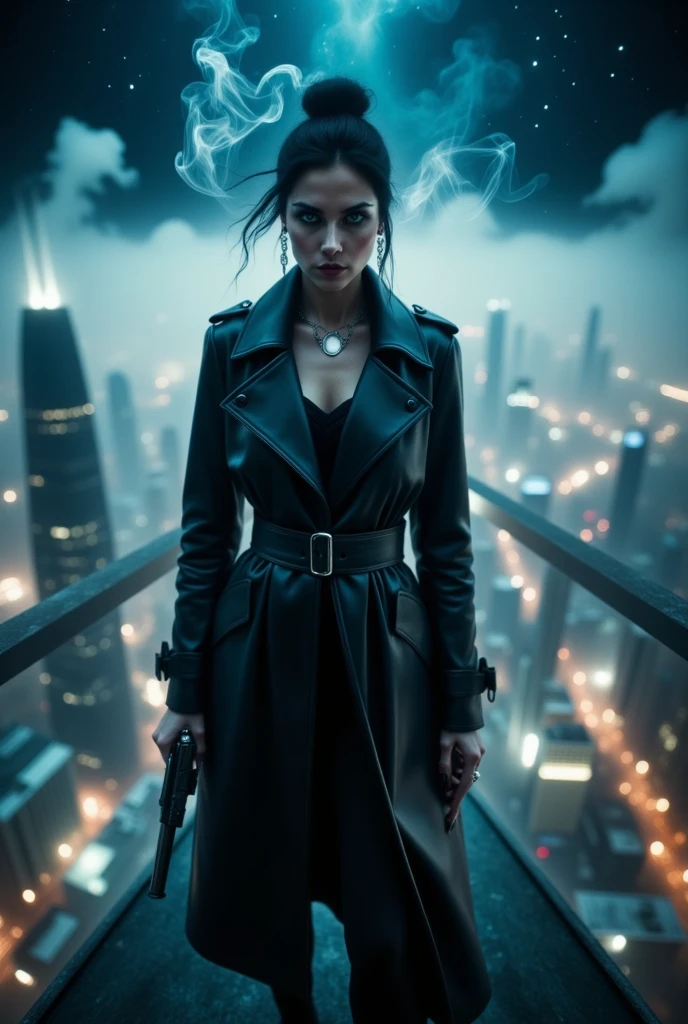 Underwater Photography, (ohwx woman:1.0),Overlooking a moonlit city from a rooftop, a female human Assassin is seen (photorealistically:1.35). Her face, accentuated by (dark, stealthy makeup:1.2), carries a deadly calm. She's prepared to strike, her poisoned dagger glinting in the moonlight. The sprawling city below, the moonlit night, and the Assassin's deadly grace capture the tension of the hunt, <lora:zendaya_lora_sdxl_v1:1>