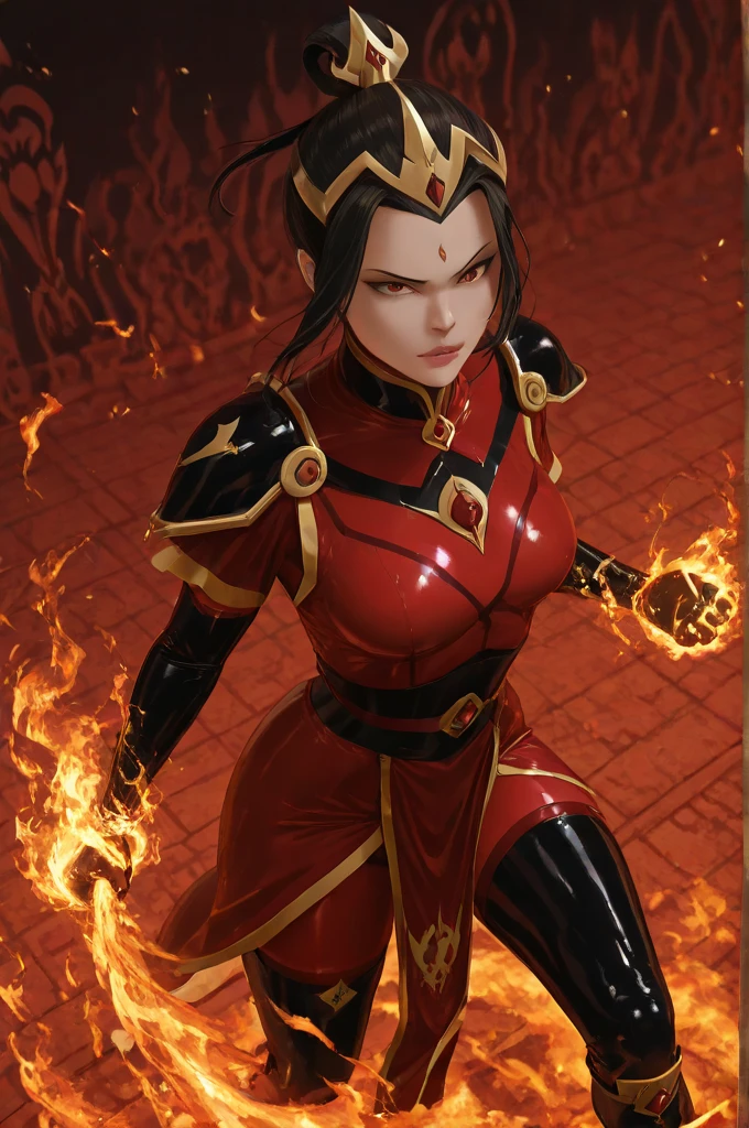 ultra-realistic 8k CG, masterpiece, ((ultra detailed background, fine drawing, intricate details, high detail, better quality fine details, hyper-detailed face)), (photorealistic: 1.4), beautiful lighting, absurdity, RAW photo, film grain, Azula, 1girl, solo, black hair, brown eyes, makeup, lipstick, red lips, one tuft of hair, navel, side strands, hair decoration, ((wide hips, medium breasts, slim girl, , on the face)), ((unbuttoned kimono)), ((complex detailed background, inside, dim lighting, capricious lighting, inside the castle, castle wall, inside, medieval castle environment)), spread legs, perfect legs, erotica